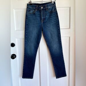 New pistola blue denim jean cropped straight leg high waisted